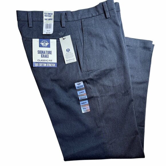 Dockers Mens Signature Classic Fit Flex Comfort Lux Stretch Pants Gray 36x32 NWT - Picture 3 of 11